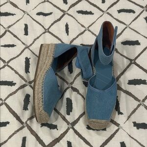 Franco Sarto Blue Canvas Espadrilles